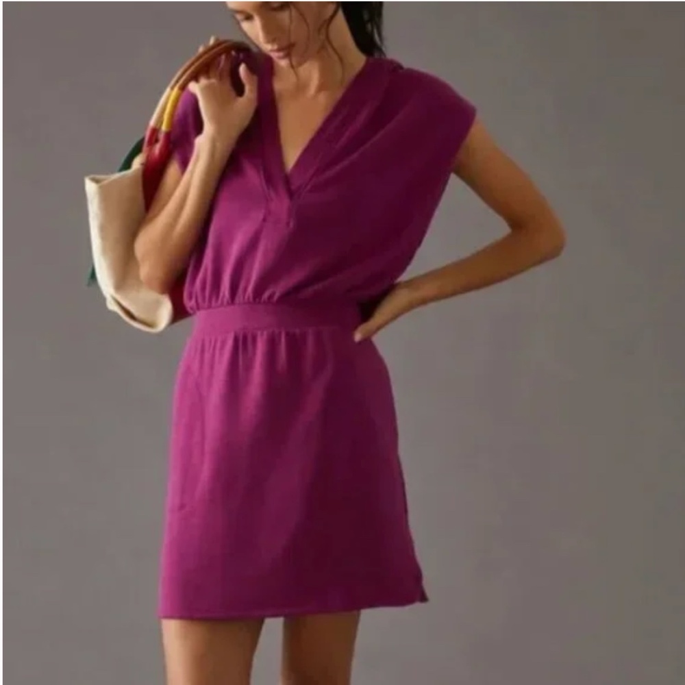 Anthropologie Daily Practice Komi Hooded Mini Lounge Dress - Picture 3 of 8